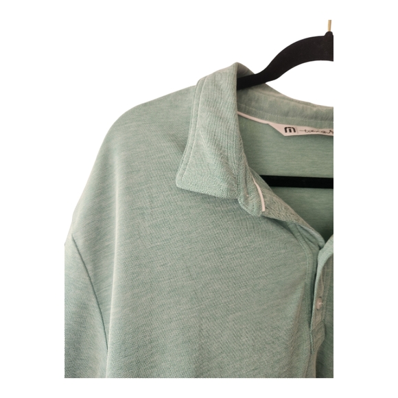 Travis Mathew Pima Cotton Blend Polo Shirt Men XL Heathered Green Golf - Picture 2 of 6